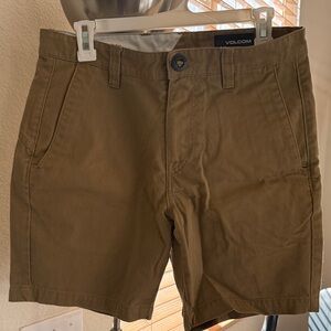 Volcom Men's Brown Flat Front Shorts